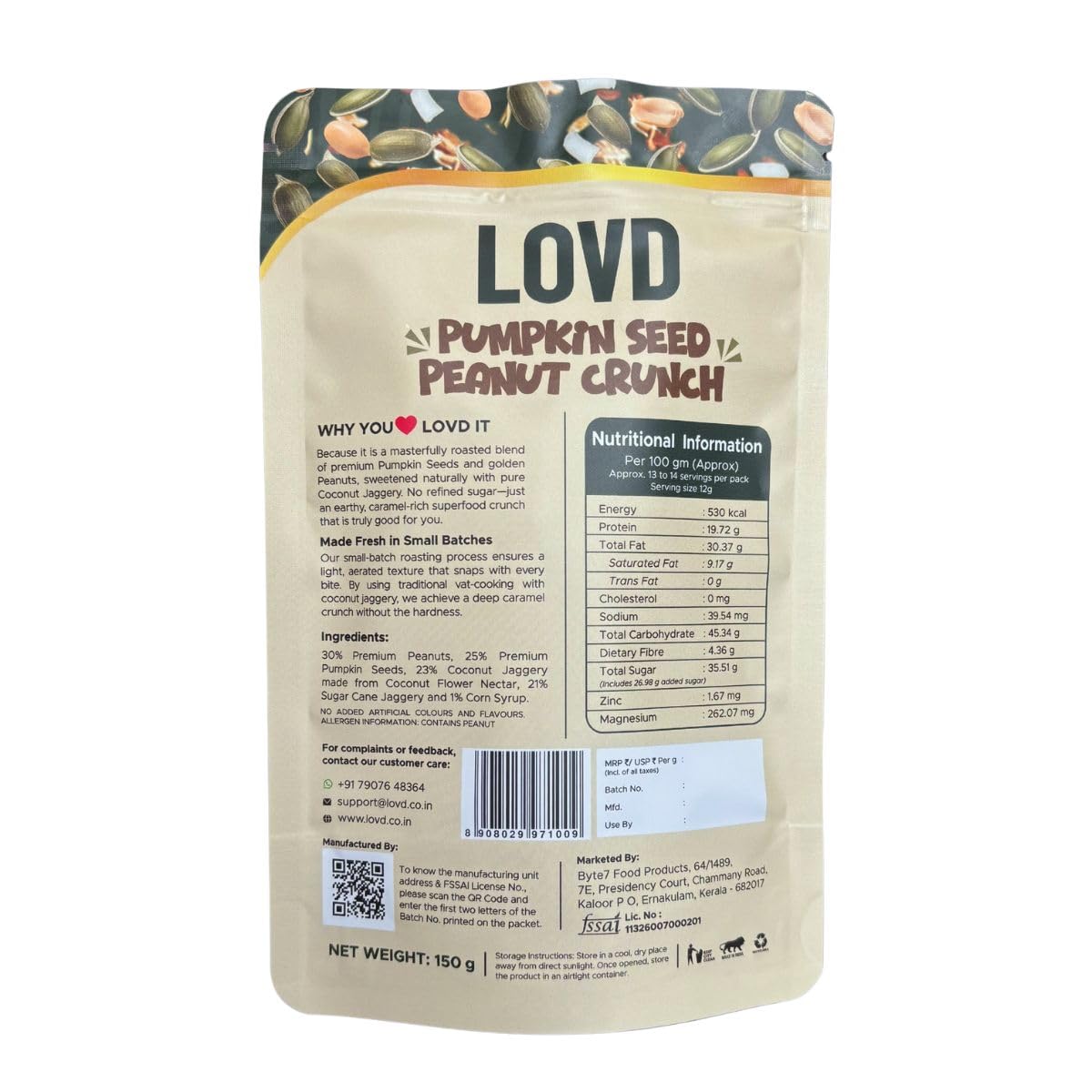 LOVD Pumpkin Seed Peanut Crunch
